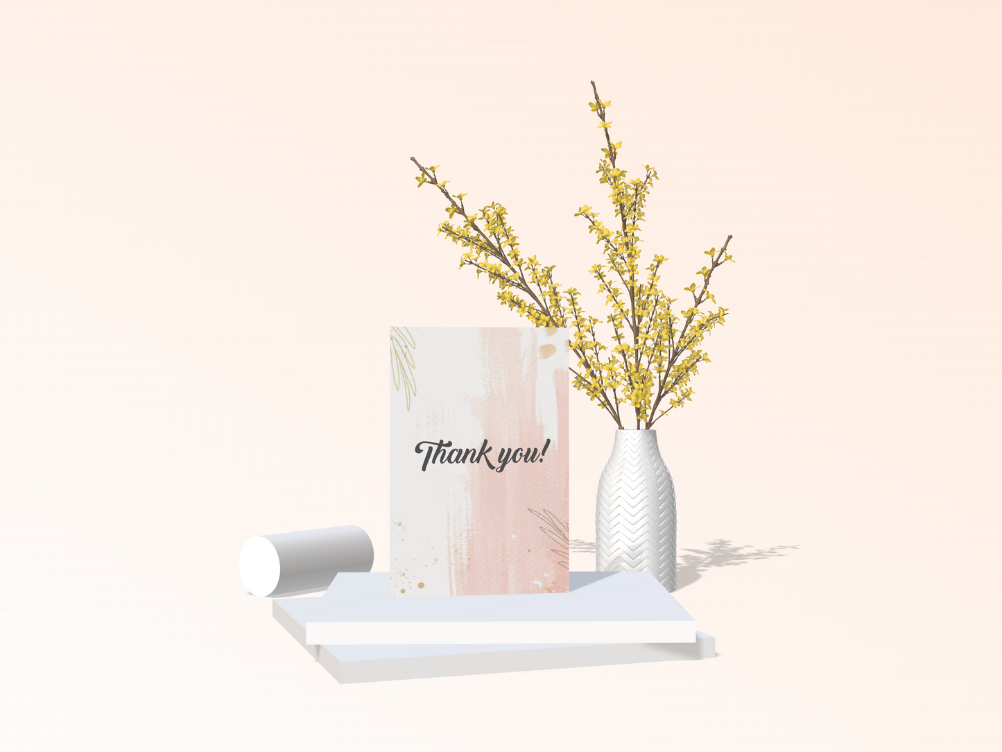 Pretty & Pink Thank You Card