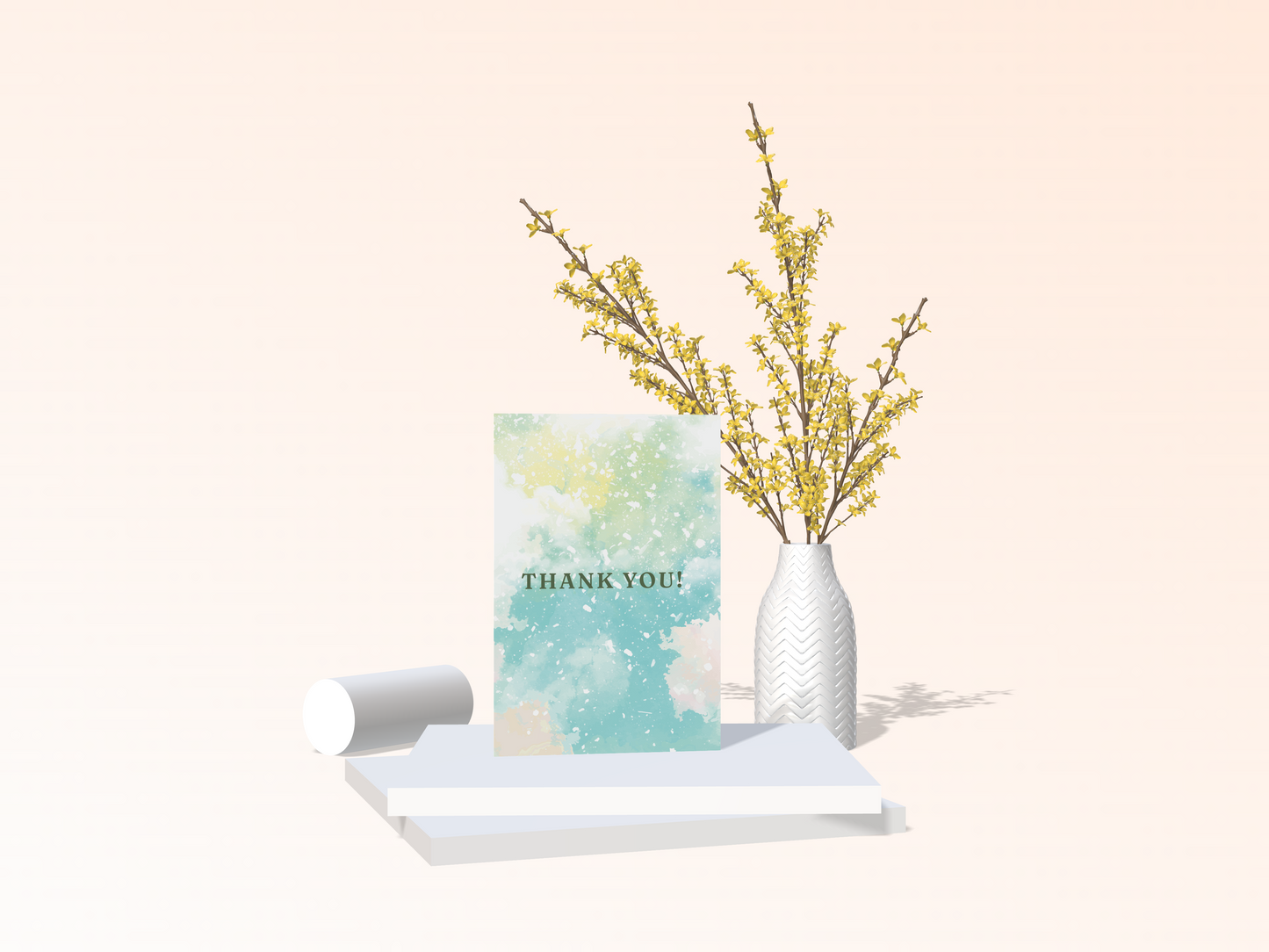 Blue & Green Speckled Thank You Card