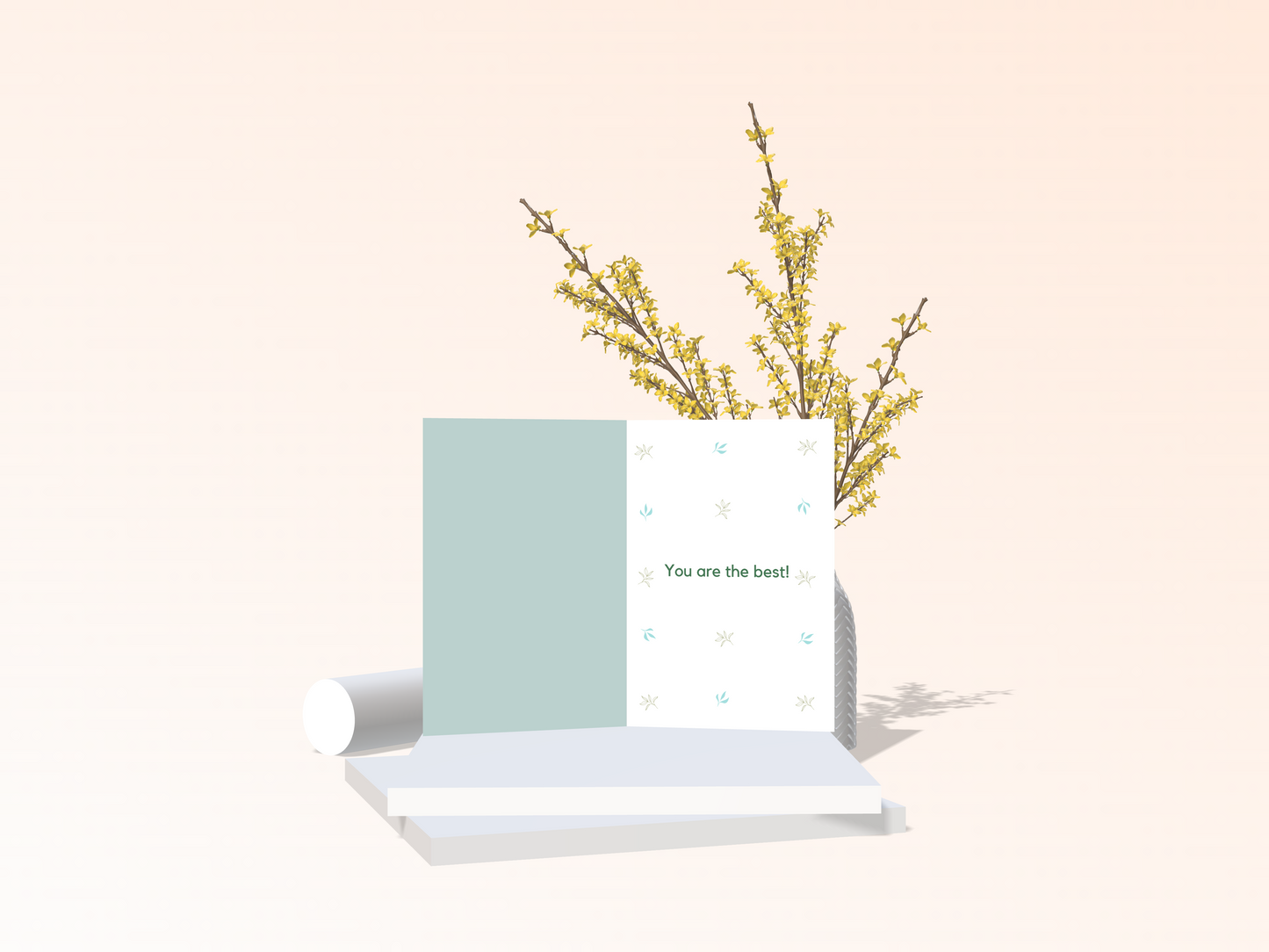 Blue & Green Speckled Thank You Card