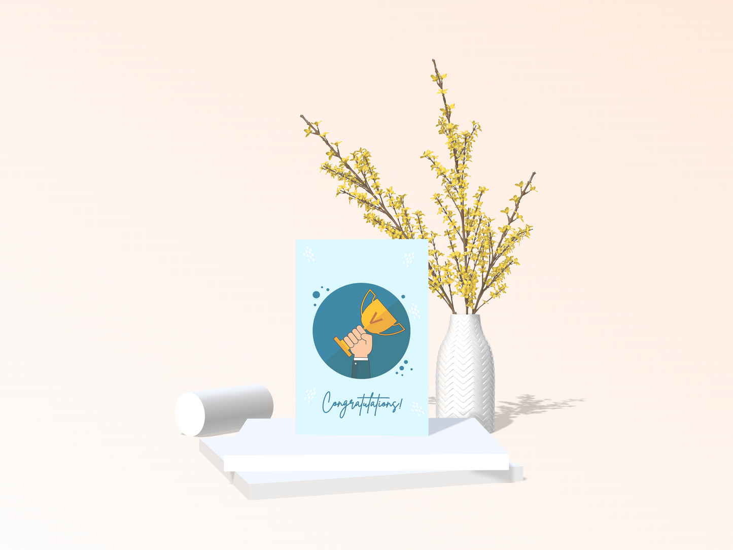 Victory Trophy Congratulations Card